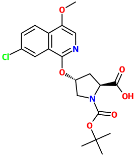 (图片) MC002962 (2S,4R)-Boc-(Cl-MeO-isoquinolinyl)oxy)pyrrolidine-COOH